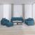 Set de canapele cu perne, 4 piese, albastru, catifea GartenMobel Dekor