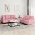 Set de canapele cu perne, 2 piese, roz, catifea GartenMobel Dekor