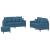 Set de canapele cu perne, 3 piese, albastru, catifea GartenMobel Dekor