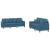 Set de canapele cu perne, 2 piese, albastru, catifea GartenMobel Dekor
