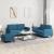 Set de canapele, 3 piese, albastru, catifea GartenMobel Dekor