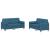 Set de canapele cu perne, 2 piese, albastru, catifea GartenMobel Dekor