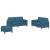 Set de canapele cu perne, 3 piese, albastru, catifea GartenMobel Dekor