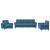 Set de canapele cu perne, 3 piese, albastru, catifea GartenMobel Dekor