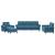 Set de canapele cu perne, 4 piese, albastru, catifea GartenMobel Dekor