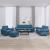 Set de canapele cu perne, 4 piese, albastru, catifea GartenMobel Dekor