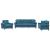 Set de canapele cu perne, 3 piese, albastru, catifea GartenMobel Dekor