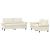 Set de canapele cu perne, 2 piese, crem, catifea GartenMobel Dekor