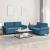 Set de canapele cu perne, 2 piese, albastru, catifea GartenMobel Dekor