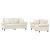 Set de canapele cu perne, 2 piese, crem, catifea GartenMobel Dekor