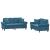Set de canapele cu perne, 2 piese, albastru, catifea GartenMobel Dekor