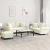 Set de canapele cu perne, 3 piese, crem, catifea GartenMobel Dekor