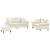 Set de canapele cu perne, 3 piese, crem, catifea GartenMobel Dekor