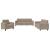 Set de canapele cu perne, 3 piese, gri taupe, microfibră GartenMobel Dekor
