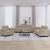 Set de canapele cu perne, 3 piese, gri taupe, microfibră GartenMobel Dekor