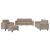 Set de canapele cu perne, 4 piese, gri taupe, microfibră GartenMobel Dekor