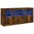 Servantă cu lumini LED, stejar fumuriu, 142,5x37x67 cm GartenMobel Dekor