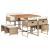 Set de masă pentru grădină, 9 piese, cu perne, bej, poliratan GartenMobel Dekor