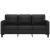 Canapea cu 3 Locuri din Piele Ecologica, Negru, Latime 180 cm