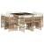 Set de masă pentru grădină, 9 piese, cu perne, bej, poliratan GartenMobel Dekor