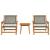 Scaune de Grădină cu Masă 3 pcs Gri 45 x 45 x 40 cm GartenMobel Dekor