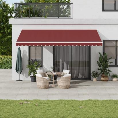 Copertina retractabilă automat cu LED, vișiniu, 500x350 cm GartenMobel Dekor