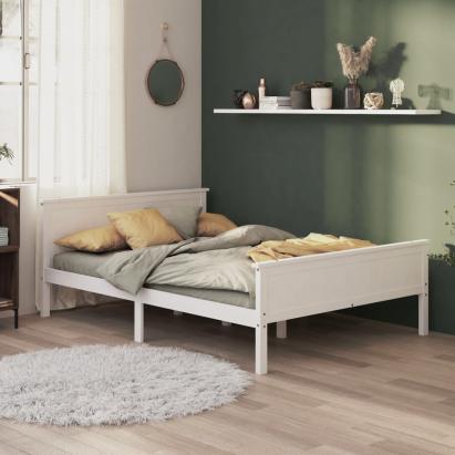 Cadru de pat, alb, 160x200 cm, lemn masiv de pin GartenMobel Dekor