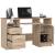 Birou ANA pentru calculator, cu 3 sertare si 1 usa, 124x52x74 cm, stejar sonoma Household NewTrend