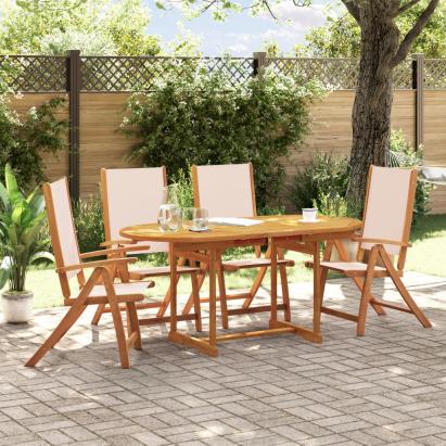 Set mobilier de grădină, 5 piese, lemn masiv acacia/textilenă GartenMobel Dekor