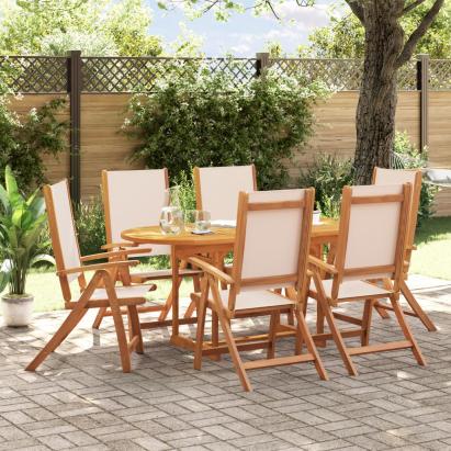 Set mobilier de grădină, 7 piese, lemn masiv acacia/textilenă GartenMobel Dekor