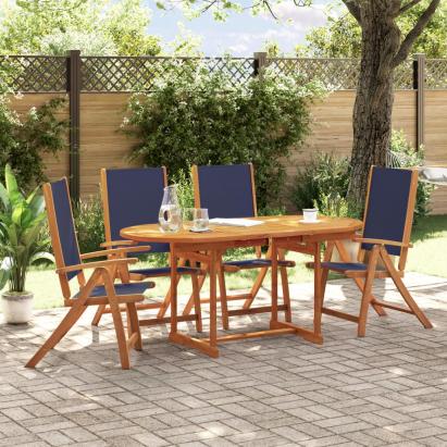 Set mobilier de grădină, 5 piese, lemn masiv acacia/textilenă GartenMobel Dekor