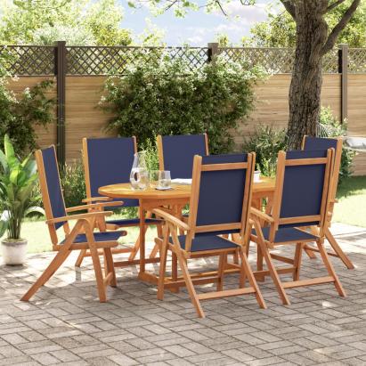 Set mobilier de grădină, 7 piese, lemn masiv acacia/textilenă GartenMobel Dekor