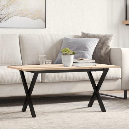Masă de cafea, cadru X, 100x50x45 cm, lemn masiv pin și Oţel GartenMobel Dekor
