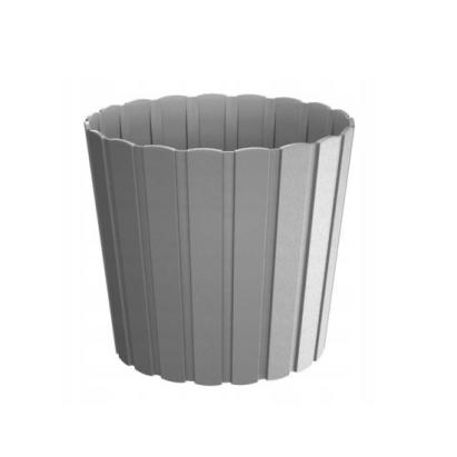 Ghiveci decorativ de flori, rotund, gri, 12 L, 28.5x25.6 cm, Boardee Basic GartenVIP DiyLine