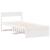 Cadru pat fără saltea, alb, 100x200 cm, lemn masiv pin GartenMobel Dekor
