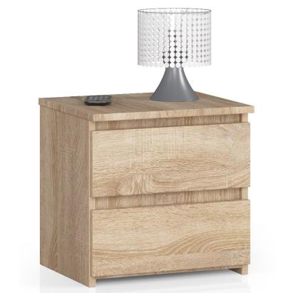 Noptiera cu 2 sertare, din PAL laminat, 40x35x40 cm, stejar sonoma Household NewTrend