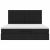 Cadru de pat otoman cu saltele, țesătură neagră 200x200cm GartenMobel Dekor