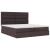 Cadru de pat otoman cu saltele țesătură maro închis 200x200cm GartenMobel Dekor