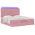 Cadru de pat otoman cu saltele Roz 200x200cm catifea GartenMobel Dekor