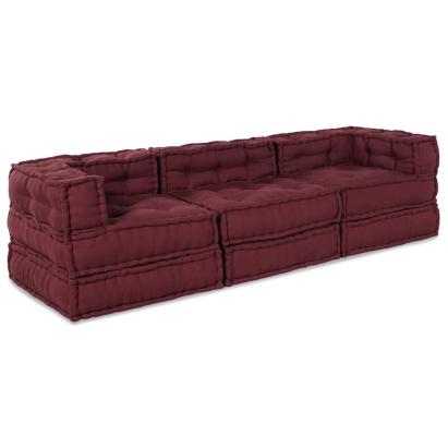 Canapea modulară Manual 3 pcs Bordo 70 x 70 x 56 cm țesătură GartenMobel Dekor