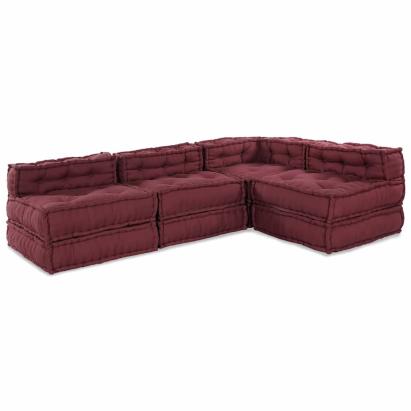 Canapea modulară Manual 4 pcs Bordo 70 x 70 x 56 cm țesătură GartenMobel Dekor