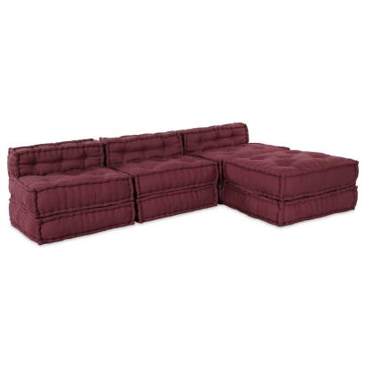 Canapea modulară Manual 4 pcs Bordo 70 x 70 x 56 cm țesătură GartenMobel Dekor