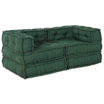Canapea modulară Manual 2 pcs Verde 70 x 70 x 56 cm țesătură GartenMobel Dekor