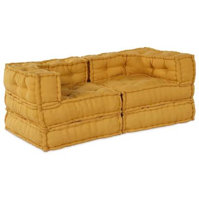 Canapea modulară Manual 2 pcs Galben 70 x 70 x 56 cm țesătură GartenMobel Dekor