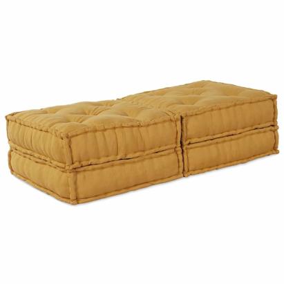 Canapea modulară Manual 2 pcs Galben 70 x 70 x 36 cm țesătură GartenMobel Dekor