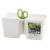 Ghiveci decorativ de flori, dublu, alb, 2.5 L, 24.4x11x12 cm, Twins Cube GartenVIP DiyLine
