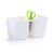 Ghiveci decorativ de flori, dublu, alb, 2.5 L, 24.4x11x12 cm, Twins Cube GartenVIP DiyLine