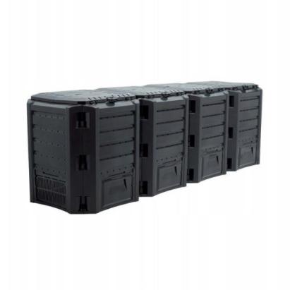 Compostor de gradina, 4 module, negru, 1600 L, 261x71.9x82.6 cm, Module Compogreen GartenVIP DiyLine