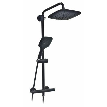 Logé Set de duș Vesuvio BL negru cu baterie termostatică Mobalis Homvera