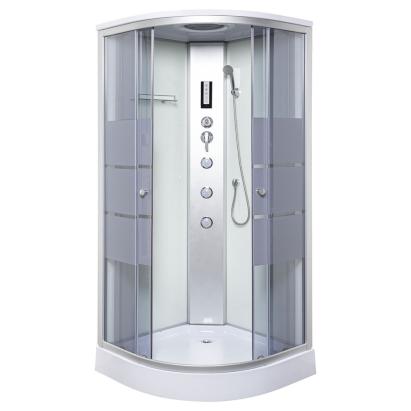 Kerra Cabină de duș cu hidromasaj curbată Lisa 90 albă Mobalis Homvera